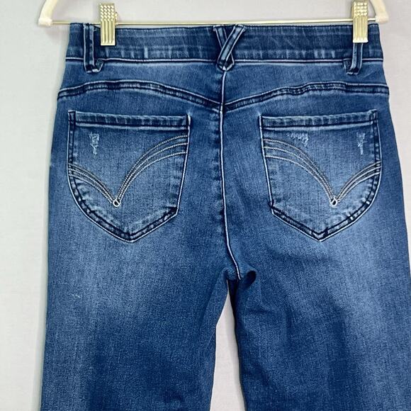 Democracy Womens Ab Technology Medium Wash Denim Raw Hem Skinny Jeans Size 6‎ - Picture 6 of 13